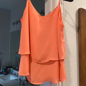Flowy coral spaghetti strap top